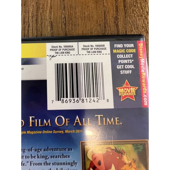 The Lion King DVD 2011 Animated Movie Simba Pumba Disney FastPlay Pre-Owned - Picture 3 of 4